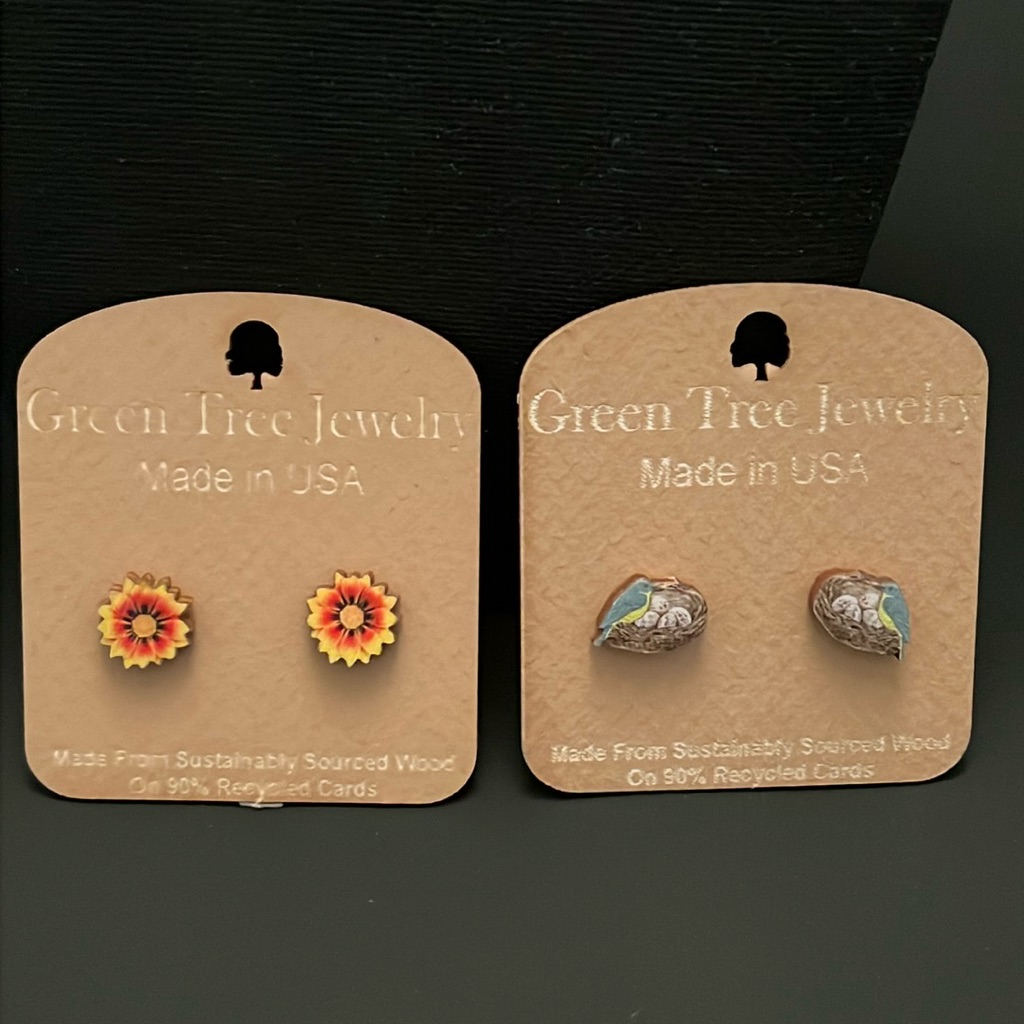 *Nwot* Green Tree Earring Bundle